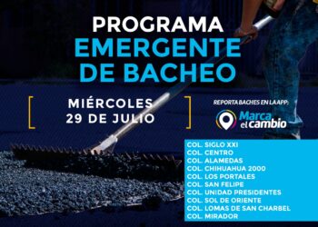 Atenderá Municipio diez zonas con bacheo este miércoles 29 de julio